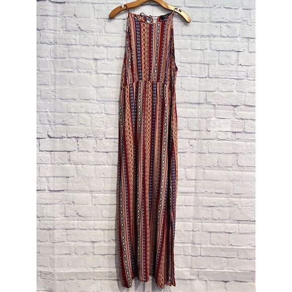 AX Paris Boho Sleeveless Geometric Print‎ Halter Dress - Picture 1 of 10